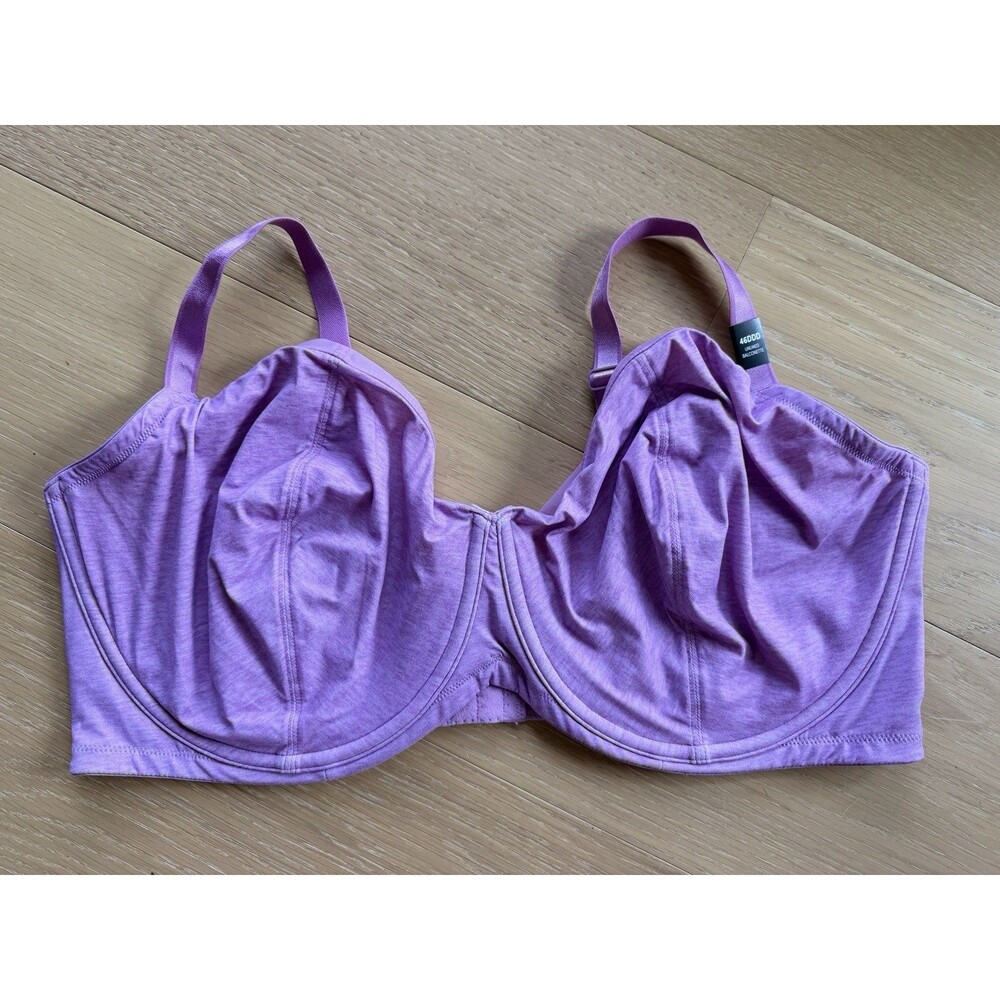 NWT Torrid Unlined Balconette Heathered Lavender Sky Straight Back Bra 46DDD